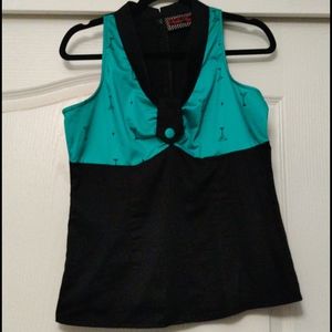 Voodoo Vixen green martini glass and black top